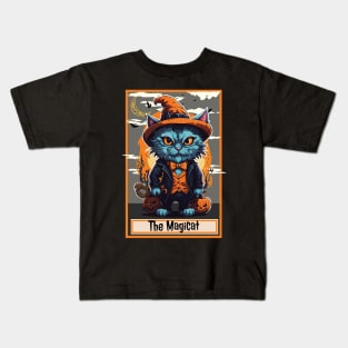 The Magicat -  Blue Witch Cat Kids T-Shirt